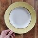 Vintage mismatched hollow plates mint & yellow