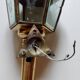 Electrified wall lamp cab lantern brass old engraved glass