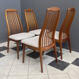 Set of 4 Kai Kristiansen dining chairs 1960s  in White Boucle