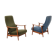 Pair of mid century Danish reclining lounge chairs in teak