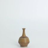 Small Mid-Century Scandinavian Modern Collectible Brown Stoneware Vases by Gunnar Borg, Set of 4