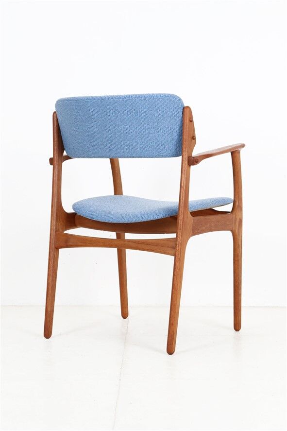 Newly upholstered O.D. Møbler / Erik Buck “Type 50” armchair / teak / mid-century / Danish modern design / Erik Buch