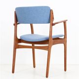 Newly upholstered O.D. Møbler / Erik Buck “Type 50” armchair / teak / mid-century / Danish modern design / Erik Buch