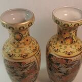 Ensemble de 3 vases japonais anciens Satsuma
