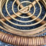 Rattan and glass coffee table