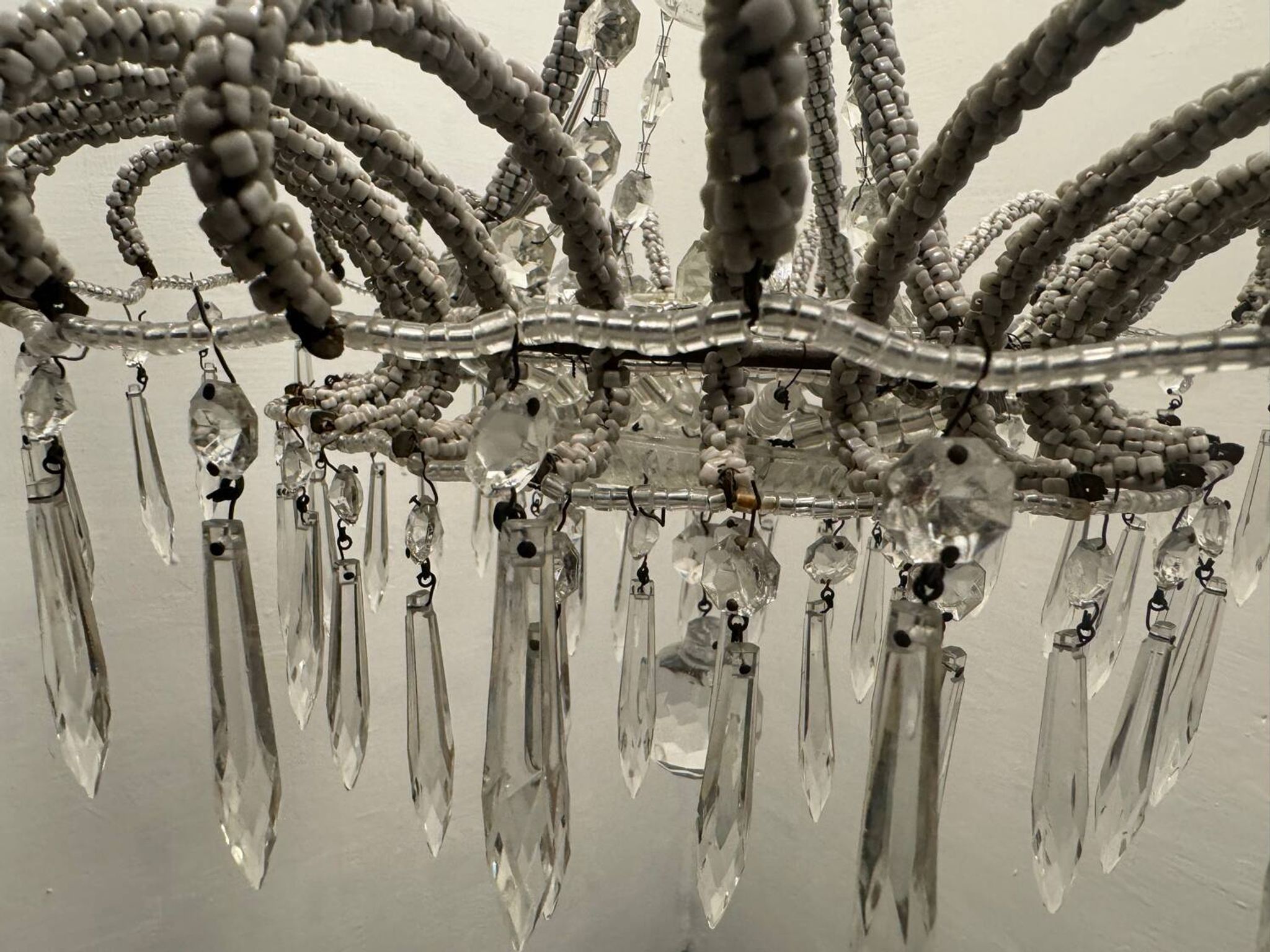 Suspension vintage en perles de cristal italiennes des années 1960