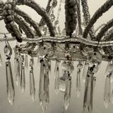 Vintage Italian Crystal Beaded Light Pendant 1960’s