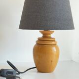 Vintage solid wood and fabric lamp