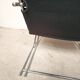 Black leather armchair, Italy 1970