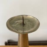 Pair of hammered metal candlesticks