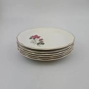6 assiettes plates en porcelaine Digoin Sarreguemines - Modèle Sévigné