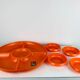 Vintage 1970s orange plastic Prisunic Flair aperitif platter