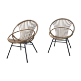 Pair of vintage rattan armchair