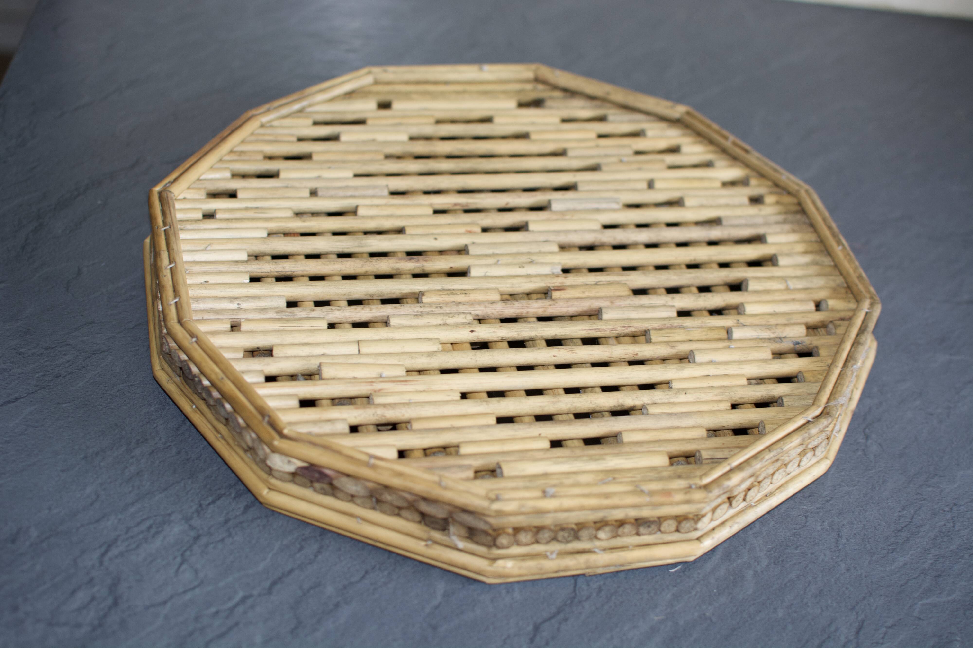 Vintage bamboo tray