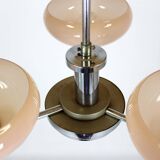Lustre Art Déco Bauhaus chromé de Napako, ancienne Tchécoslovaquie, 1940