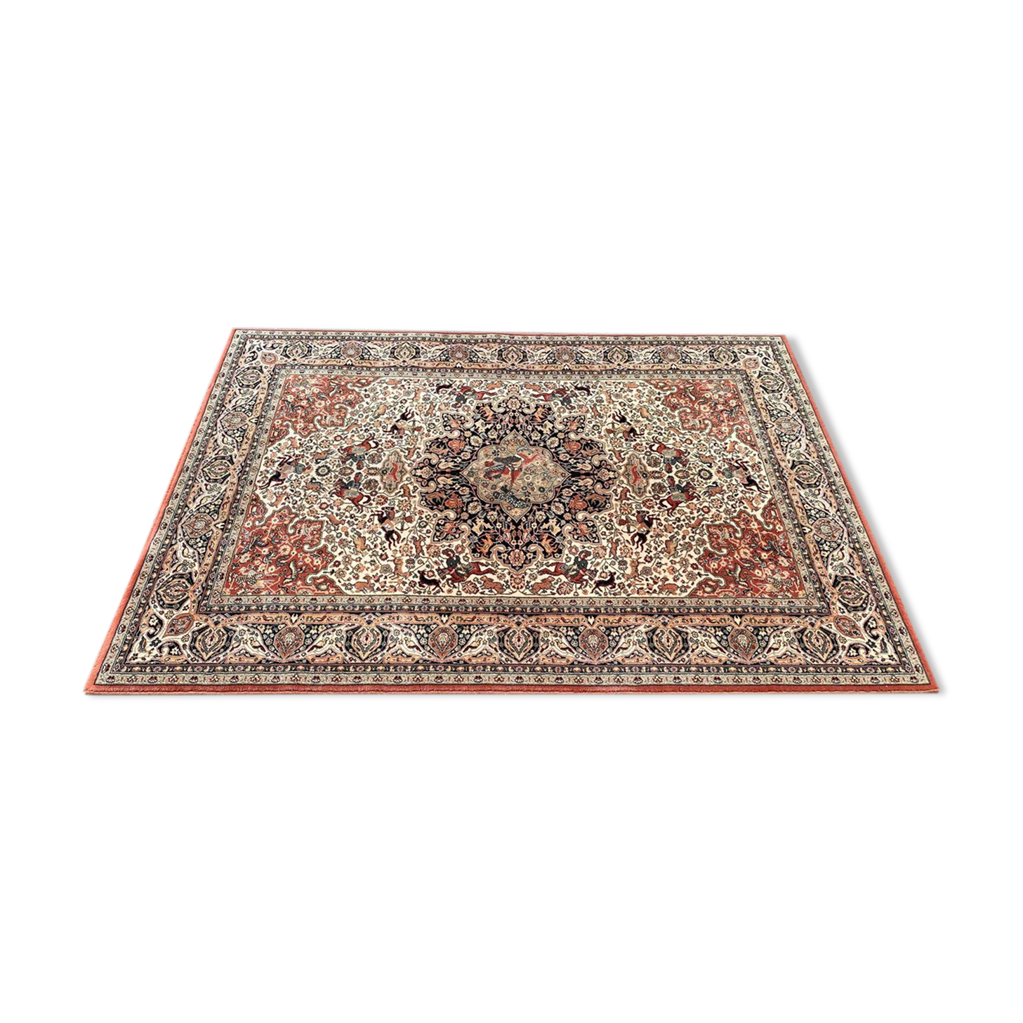 Oriental rug from India Taj Mahal burgundy flowers 160x230