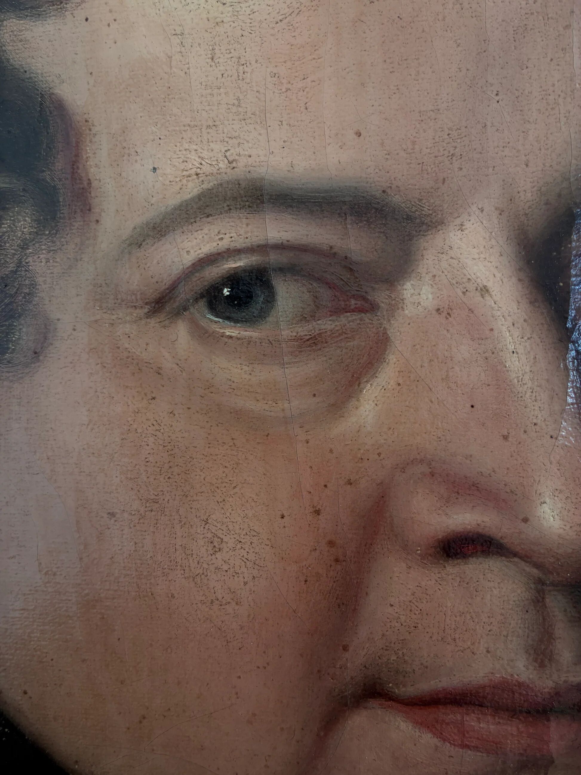 Antique original oil painting of a German opera tenor, large 19th century portrait