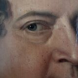 Antique original oil painting of a German opera tenor, large 19th century portrait