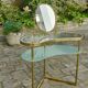 Brass and glass dressing table, with mirror, lighting and steering wheel, by Luigi Brusotti - 1940