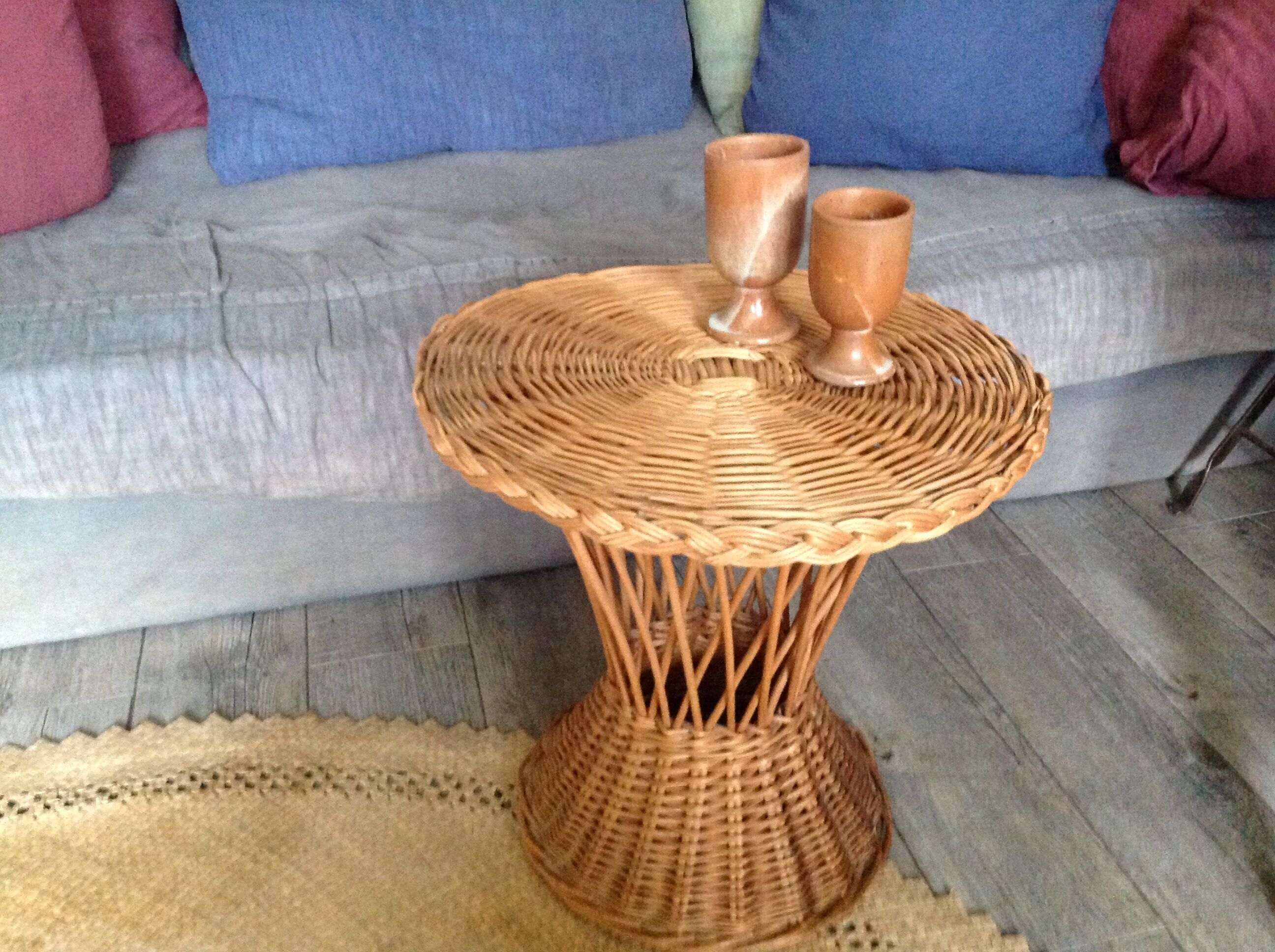 Wicker side table