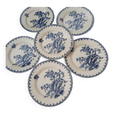 6 flat plates from the Chardon de Gien series
