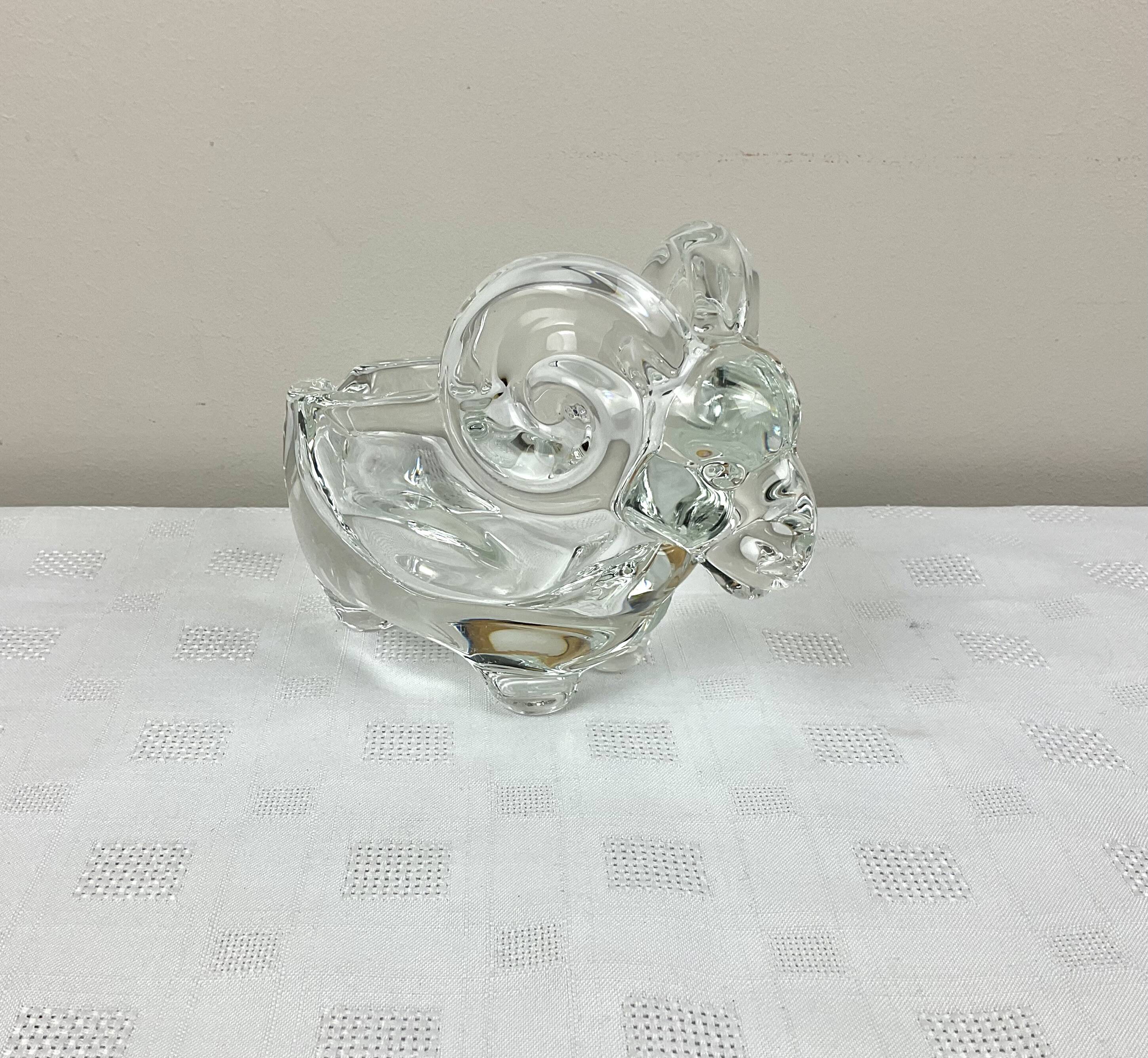 Solid crystal ram ashtray