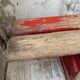 1950s oak bench with red patina, 2m