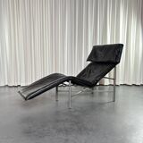Chaise Longue Skye en Cuir Noir par Tord Björklund pour Ikea, Suède, 1980