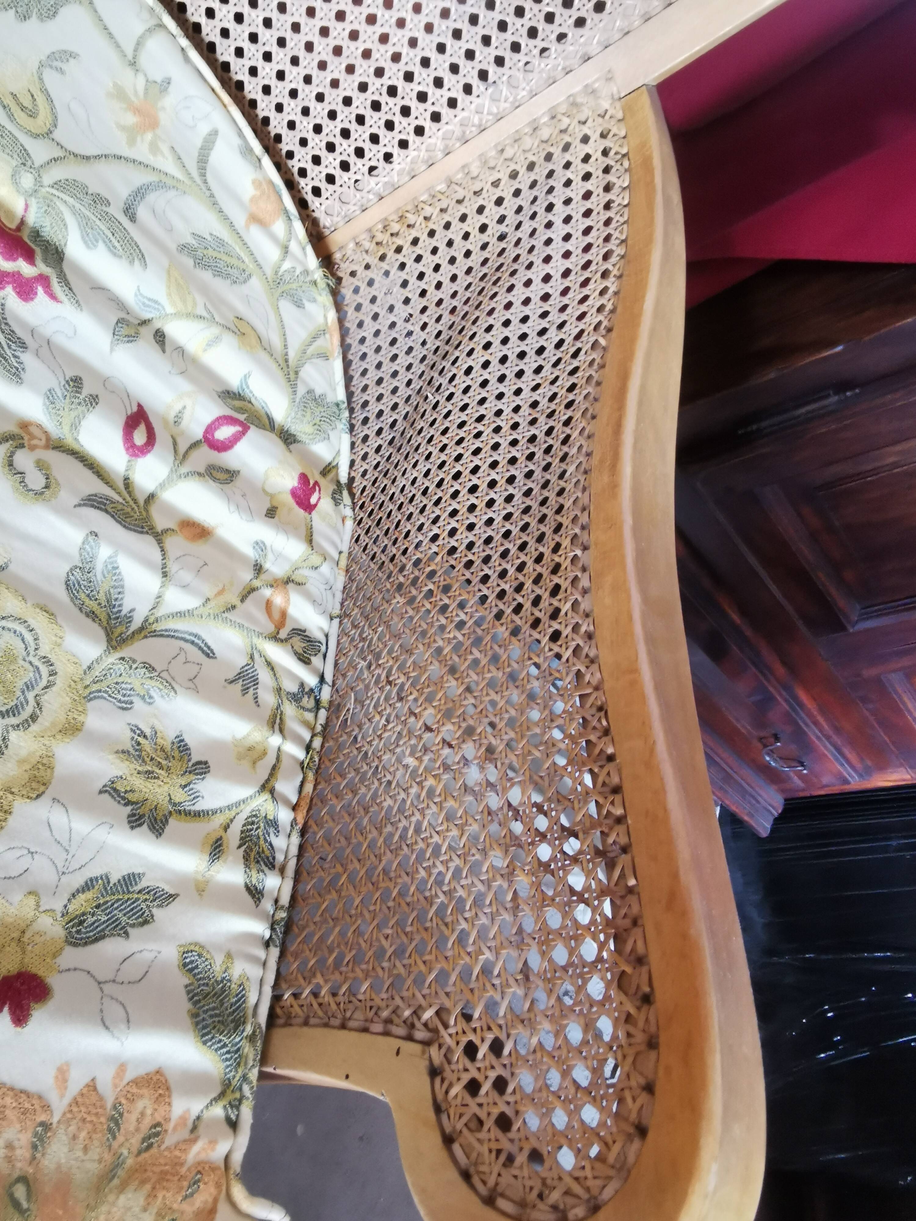 Vintage English sofa in caning