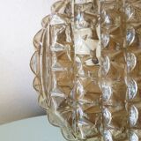 Golden glass ceiling lamp from the 1960s