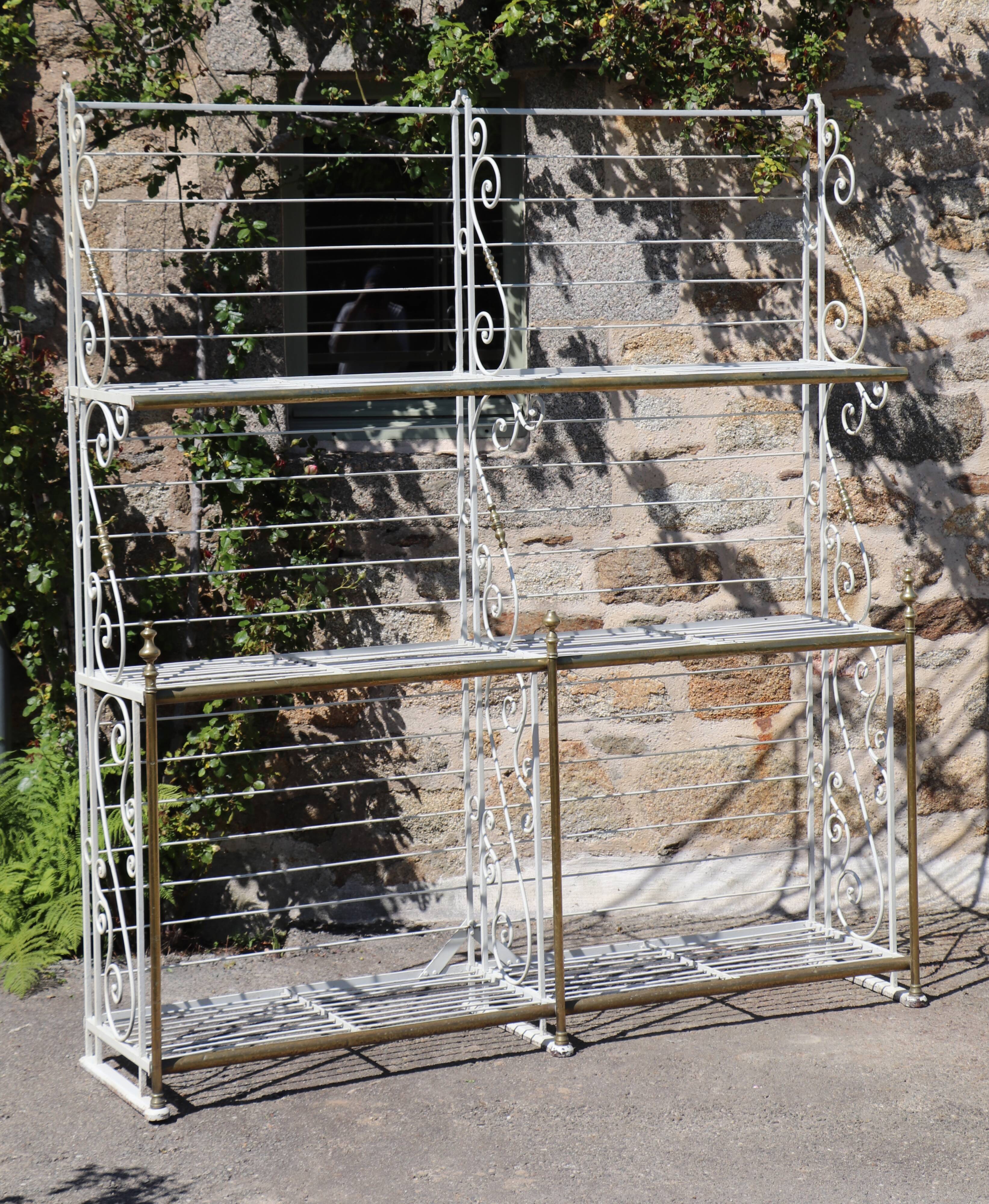 Large baker's shelf, 1950, wrought iron brass