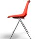 Set of 4 orange chairs designed by Robin Day for Hille.