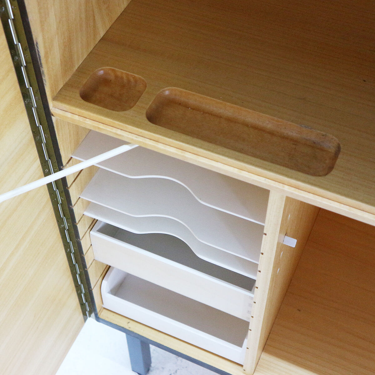 Writing desk, dark walnut stained 1960
