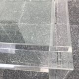 Plexiglass and glass coffee table "Les Invisibles de Marais" 1980