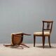Antique mahogany and fabric chairs, Italy, 19th century