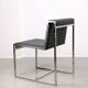 Vintage Bauhaus Black Chair in Chrome and Leatherette