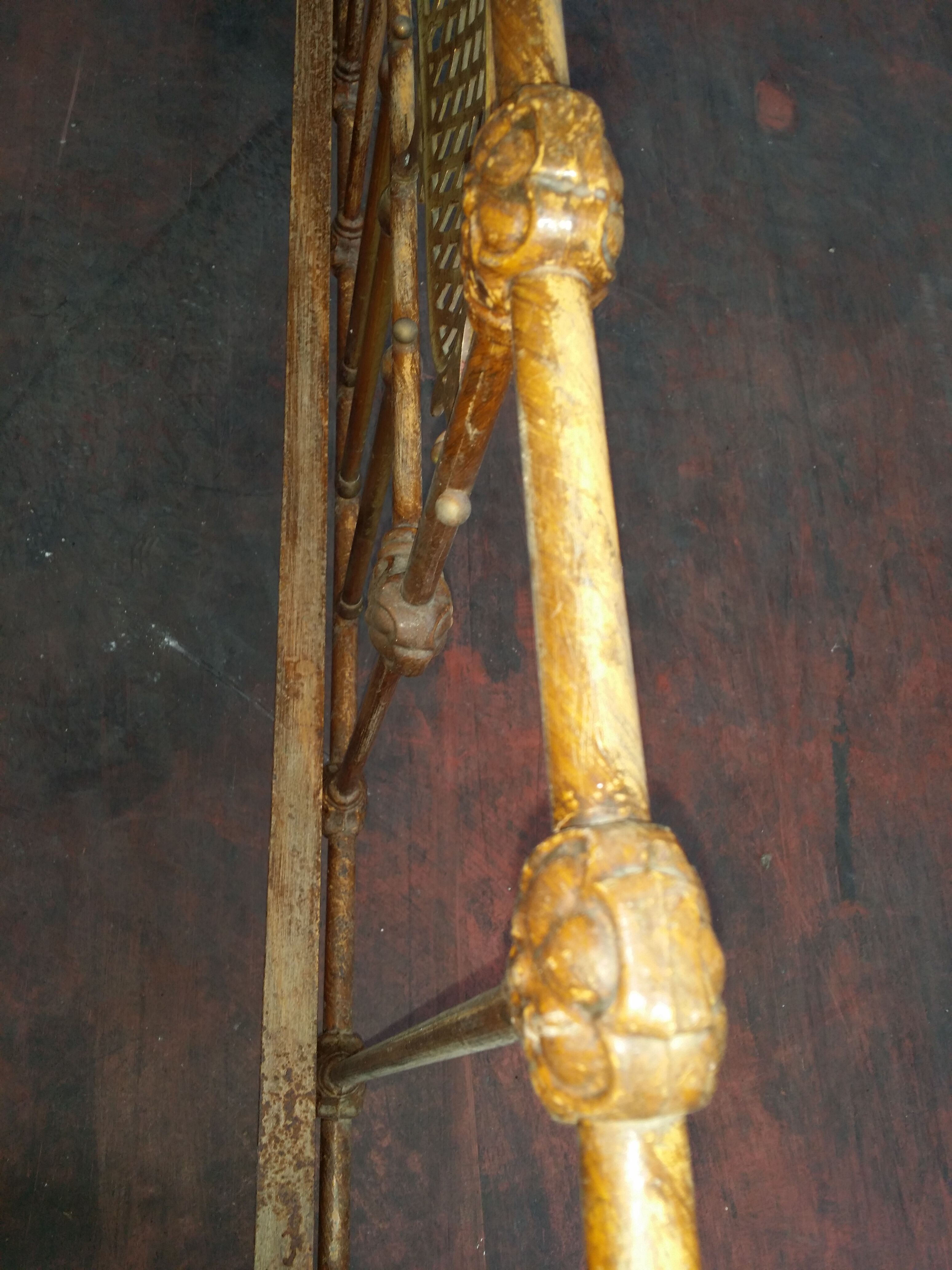 Iron bed garden bench