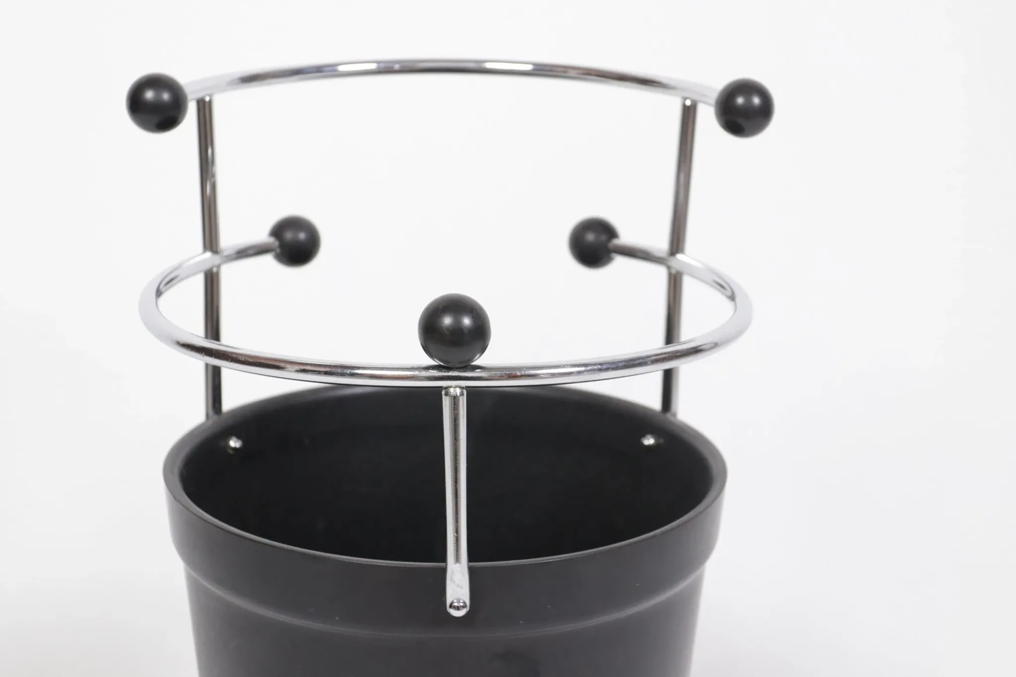 1930s extremely rare Art Deco black Bakelite and chrome umbrella stand