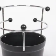 1930s extremely rare Art Deco black Bakelite and chrome umbrella stand