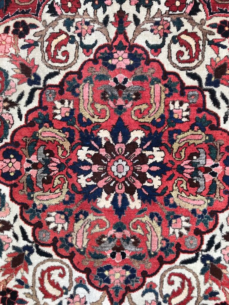 Old hand made Bakhtiar Persian wool rug 212 x 325 cm