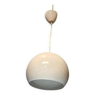 Vintage 60s enameled metal pendant light – retro lamp