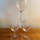 Set de 3 verres à vin blanc en verre taillé