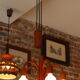 Danish pendant light Domus with counterweight in teak from the 1960s.