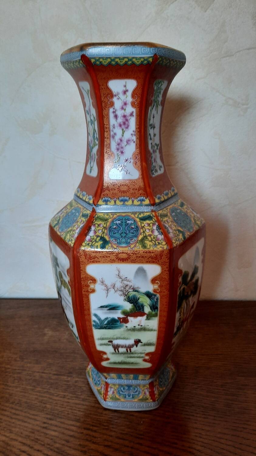 Chinese vase in rose family porcelain