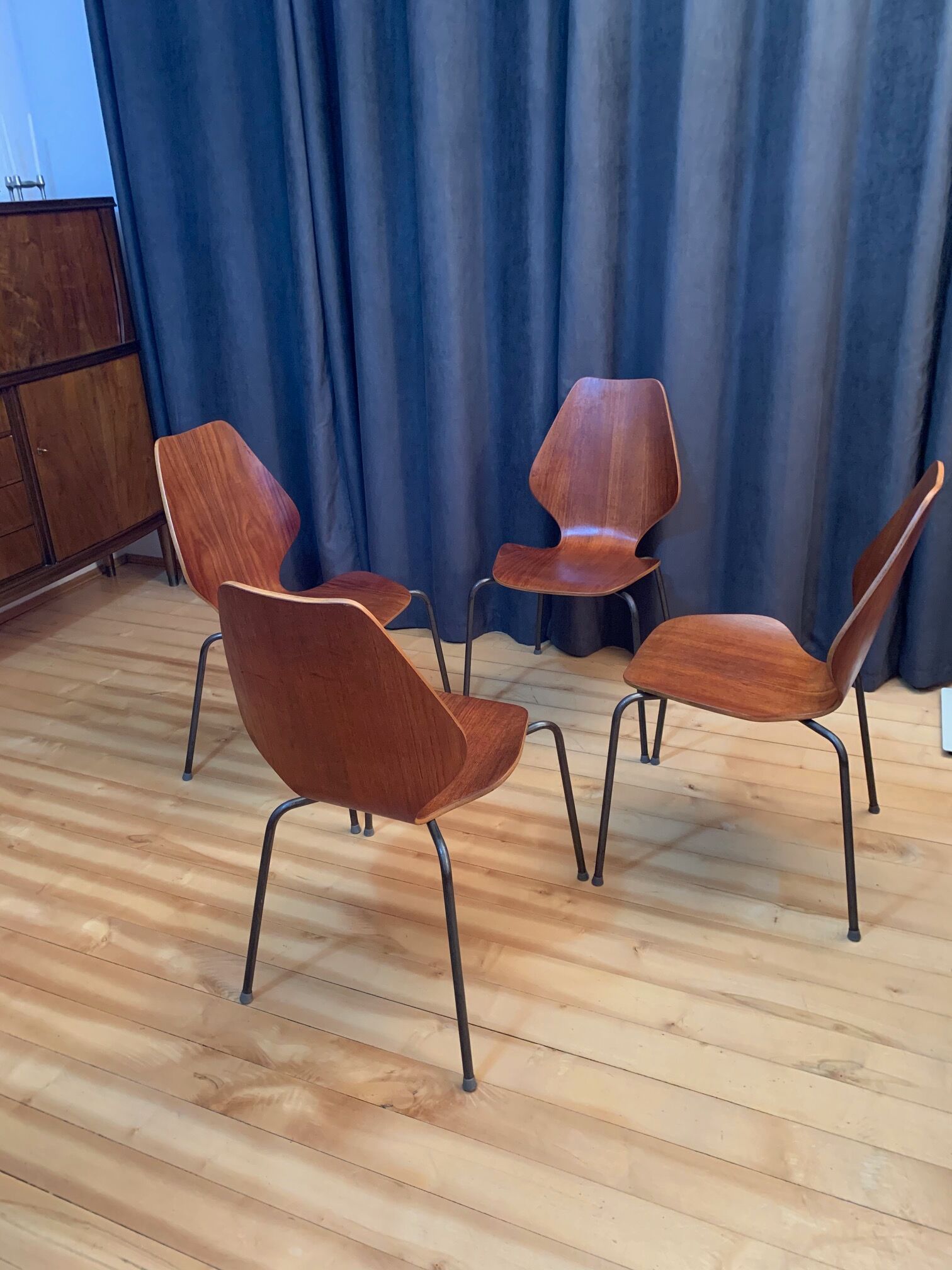 A set of four chairs by Herbert Hirche, Jofy Stalmobler, Denmark, 1950