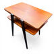Table d’appoint / chevet scandinave à double plateau Suède 1960