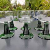 6 vintage hock glasses