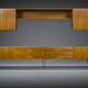 Mid-Century Wall Unit Cabinet and Sideboard in Walunt, 1970s, Set of 2