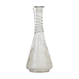 Bouteille spirale carafe ancienne en verre taillé et décoré