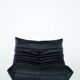 Togo set of chair and pouf in black shiny velvet